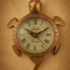 Vintage Turtle-Shaped Wall Clock with Roman Numerals and Bronze Finish – Smith London