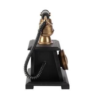 Vintage Decorative Telephone with Brass and Wood Finish