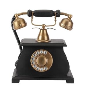 Vintage Decorative Telephone with Brass and Wood Finish