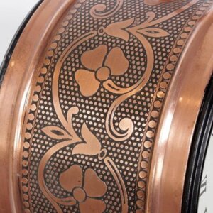 Ornate Double-Sided Vintage Copper Wall Clock with Roman Numerals and Decorative Bracket