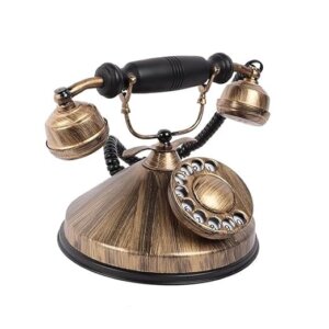 Antique Bronze & Black Rotary Dial Telephone for Vintage Home & Office Décor