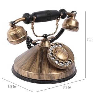 Antique Bronze & Black Rotary Dial Telephone for Vintage Home & Office Décor