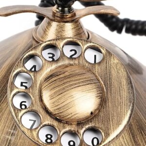 Antique Bronze & Black Rotary Dial Telephone for Vintage Home & Office Décor