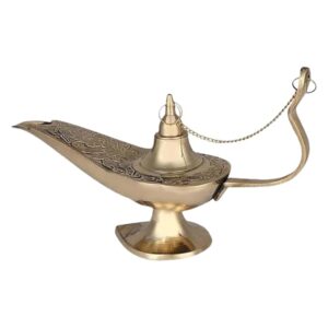 Aladdin Chirag Lamp, Pure Brass, Hand Crafted, Home Decoration, Best Gifts, Showpiece