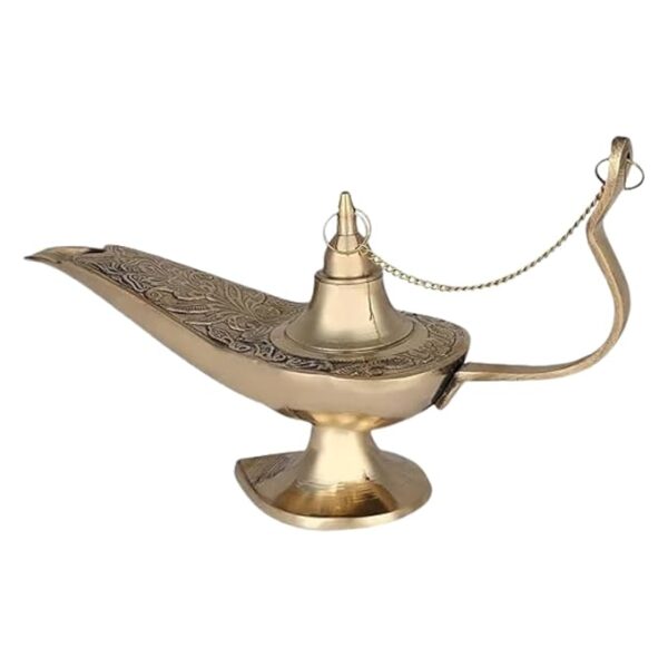 Aladdin Chirag Lamp, Pure Brass, Hand Crafted, Home Decoration, Best Gifts, Showpiece