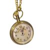 Handcrafted Antique Brass Pocket Watch with Anchor Dial and Chain