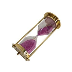 Brass Sand Timer 1 Minute Pink Hourglass for Home and Office