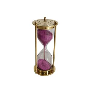 Brass Sand Timer 1 Minute Pink Hourglass for Home and Office