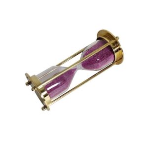 Brass Sand Timer 1 Minute Pink Hourglass for Home and Office