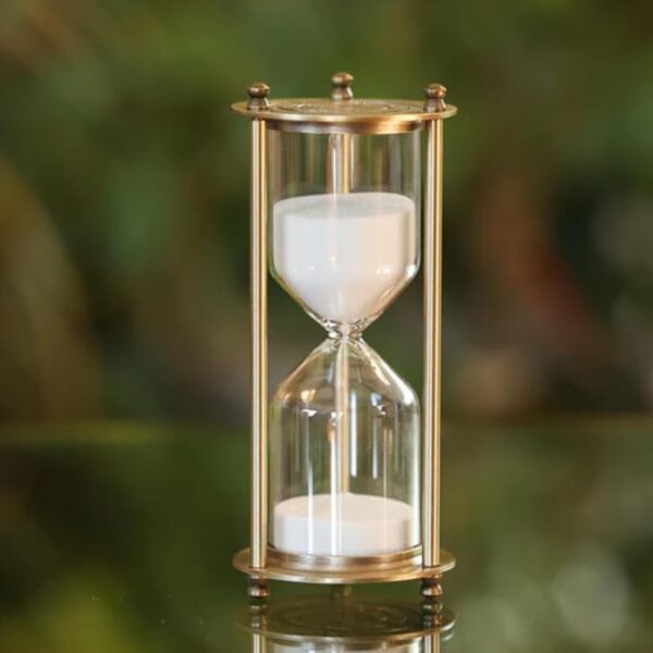 Brass Sand Timer – 1 Minute Antique Hourglass for Desk or Kitchen
