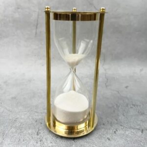 Brass Sand Timer – 1 Minute Antique Hourglass for Desk or Kitchen