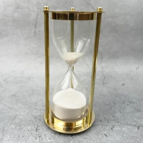 Brass Sand Timer – 1 Minute Antique Hourglass for Desk or Kitchen
