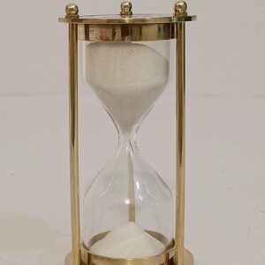 Brass Sand Timer – 1 Minute Antique Hourglass for Desk or Kitchen