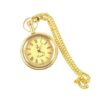 Brass Vintage Pocket Watch with Roman Numeral Dial and Wooden Gift Box