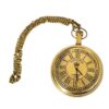 Antique Brass Pocket Watch with Victoria London 1875 Engraving and Chain