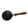 Metal Charcoal Incense Burner with Wooden Handle for Sambrani Dhoop