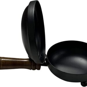 Metal Charcoal Incense Burner with Wooden Handle for Sambrani Dhoop