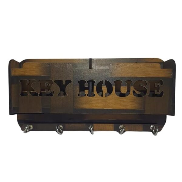 Handmade Sheesham wood key holder with hooks - eco-friendly wall mounted organizer from MyStoreparadise