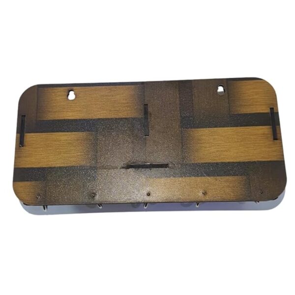 Handcrafted Sheesham wood key holder for wall – 5 hook decorative key hanger