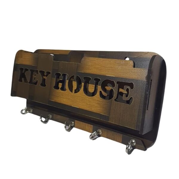 Handmade Sheesham wood key holder with hooks - eco-friendly wall mounted organizer from MyStoreparadise