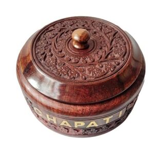 Sheesham/Wooden Chapati Box 9 Inch Casserole with Lid