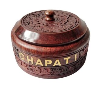 Sheesham/Wooden Chapati Box 9 Inch Casserole with Lid