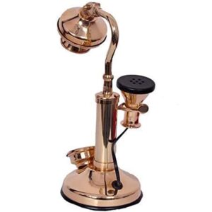 Vintage Brass Candlestick Telephone with Polished Antique Finish