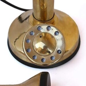 Vintage Brass Candlestick Telephone with Polished Antique Finish