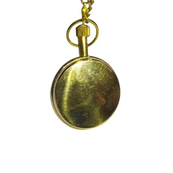 Vintage Brass Pocket Watch with Chain – Antique Roman Dial Gift for Men and Women