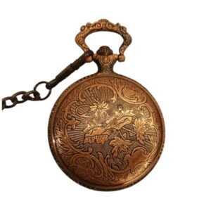 Vintage Paris Landmarks Pocket Watch with Chain – Eiffel Tower Bronze Design