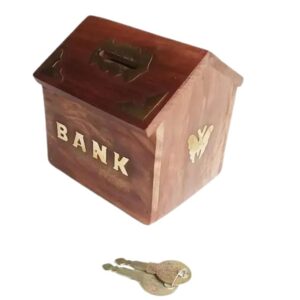 wooden money bank