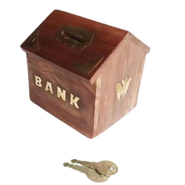 wooden money bank