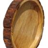 Handcrafted Wooden Round Tray – Sheesham Wood Serving Tray
