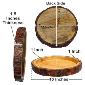 Handcrafted Wooden Round Tray – Sheesham Wood Serving Tray