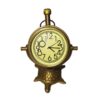 Brass Table Clock with Tortoise Base