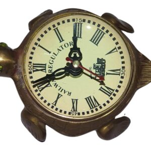 Vintage Brass Tortoise Wall Clock – Railway Regulator Dial