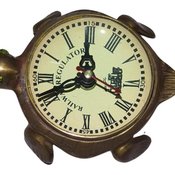 Vintage Brass Tortoise Wall Clock – Railway Regulator Dial