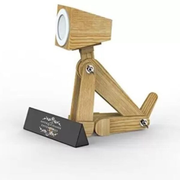 Natural Wooden Dog-Shaped Lamp for Study and Decor