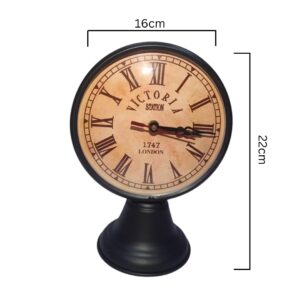 Victoria Station Vintage Style Table Clock with Roman Numerals