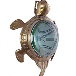 Vintage Brass Tortoise Wall Clock – Roman Numeral Antique Timepiece