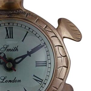 Vintage Brass Tortoise Wall Clock – Roman Numeral Antique Timepiece