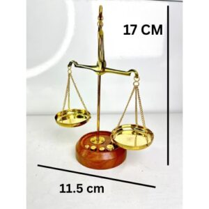 Brass Weighing Scale Showpiece with Golden Finish