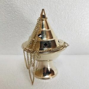 Brass Hanging Incense Burner with Star Cut Design – Antique Finish