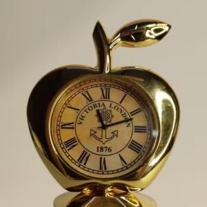 Vintage Apple Metal Table Clock for Living Room Décor