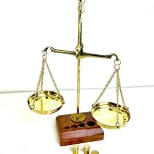 Antique Brass Tarazu Weighing Scale Side Angle