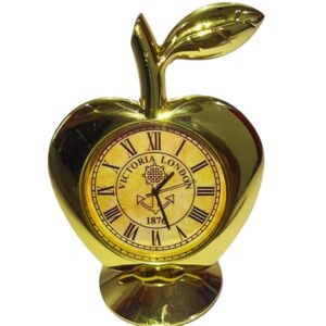Vintage Apple Metal Table Clock for Office Desk