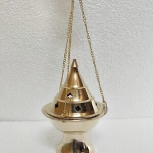 Brass Hanging Incense Burner with Star Cut Design – Antique Finish