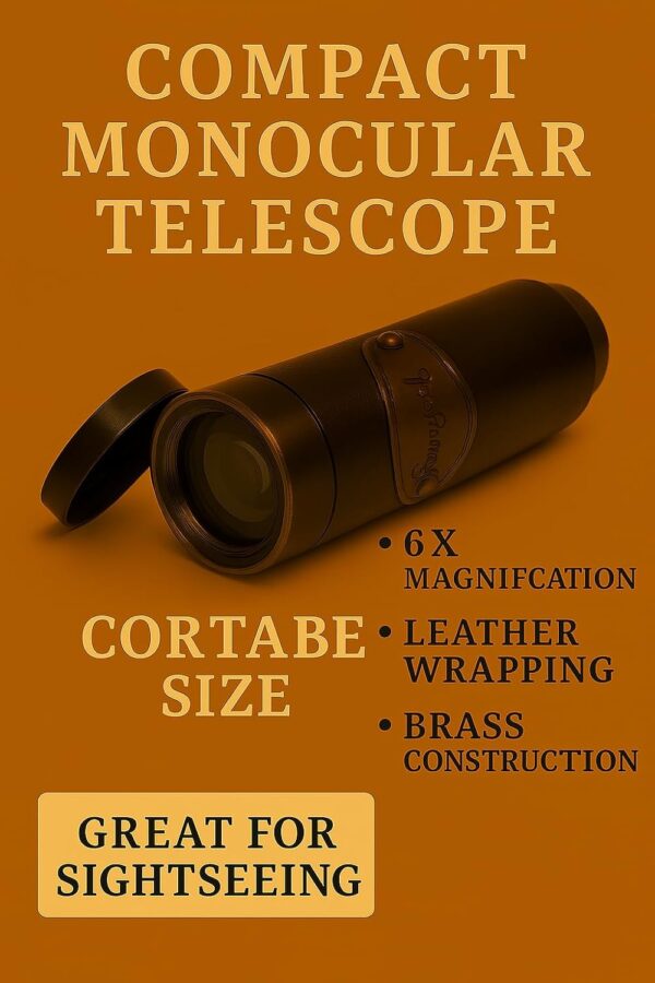 Foldable Burj Khalifa Brass Spyglass Telescope Pocket Size