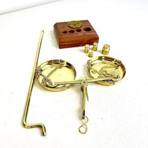 Antique Brass Tarazu Weighing Scale Desk Décor