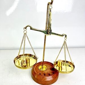 Brass Weighing Scale Showpiece with Golden Finish